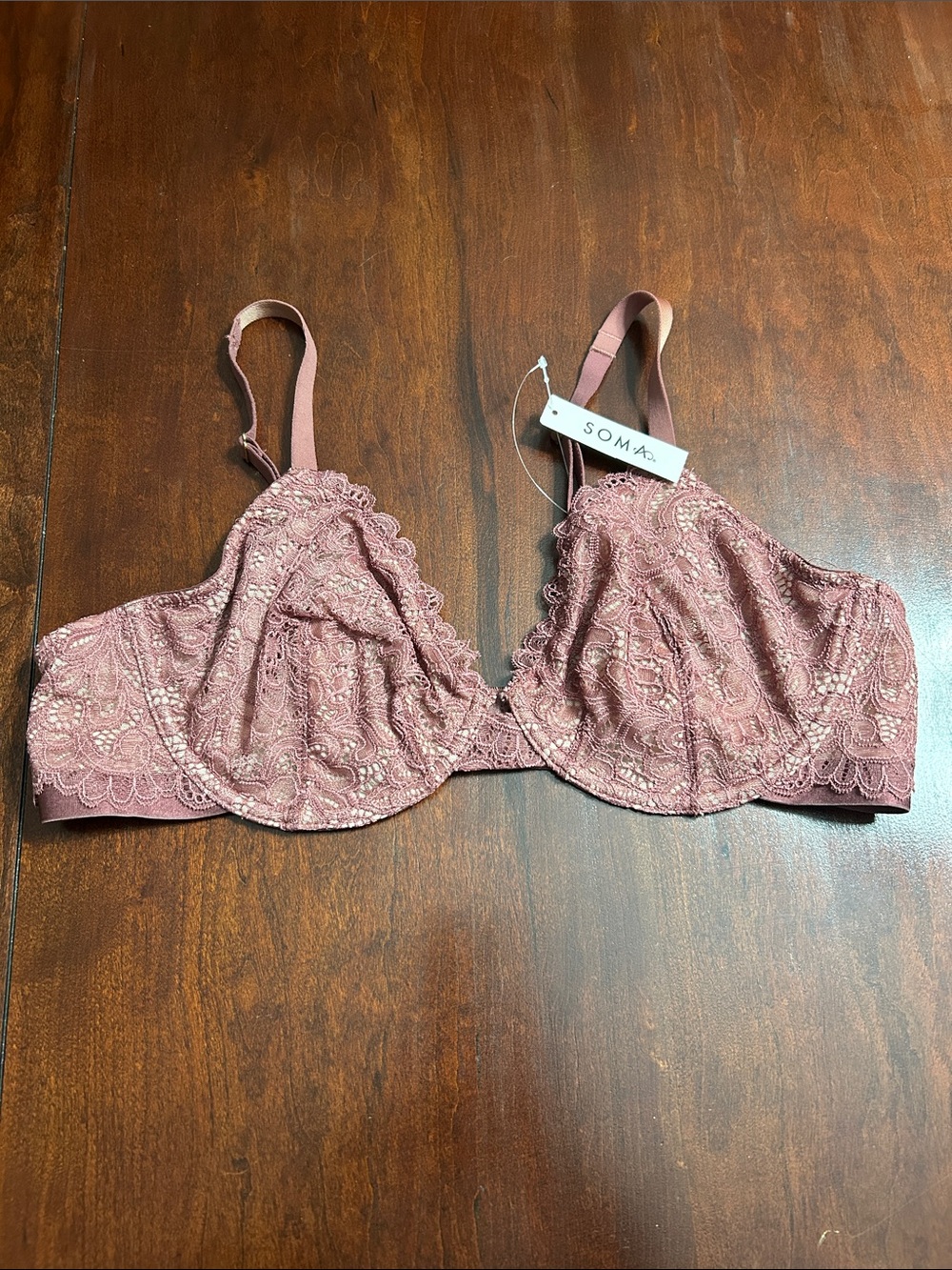 NWT Soma Lace Underwire Bra in Dusty Rose